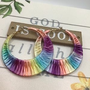 Fashion-Forward Colorful Wrapped Hoop Earrings New